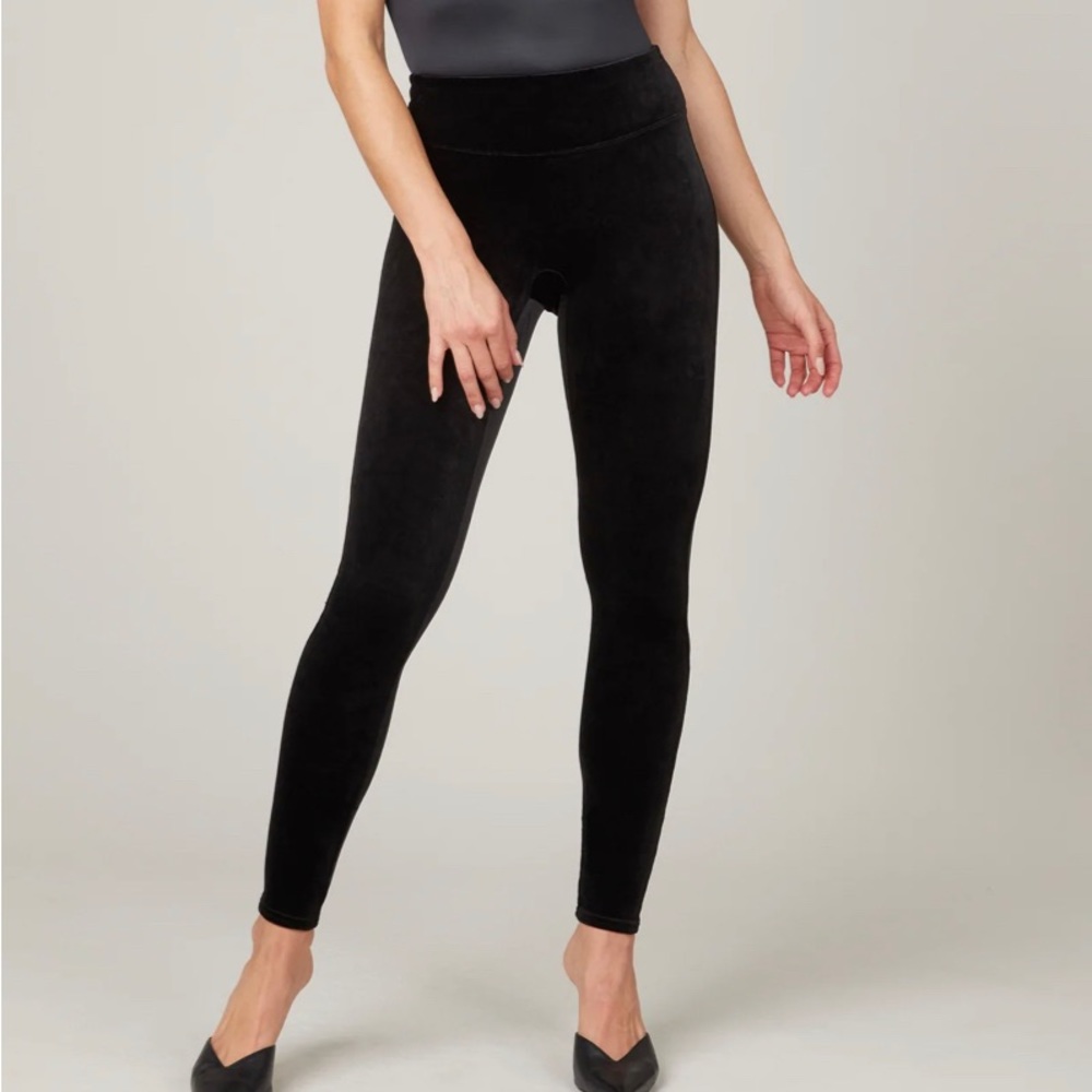 Spanx Black Velvet Leggings medium